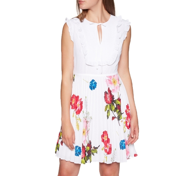 🔥HP🔥NWT TED BAKER PLEATED BIB SKIRT DRESS - Picture 9 of 11